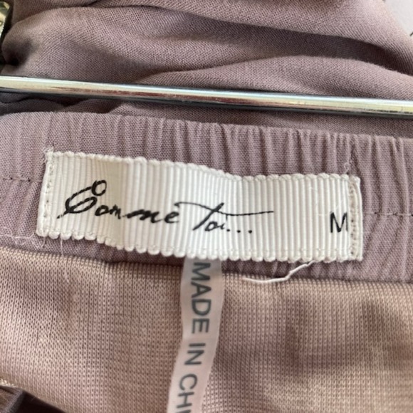 Anthropologie Comme Toi Pleated Layered Lavender & Creme Preppy Skirt Sz M - Picture 2 of 4